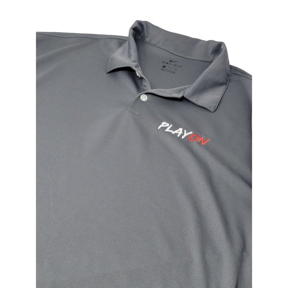 Nike Dri-Fit Polo Shirt Size XXL‎ Play On Graphics Embroidered Gray - Picture 1 of 6